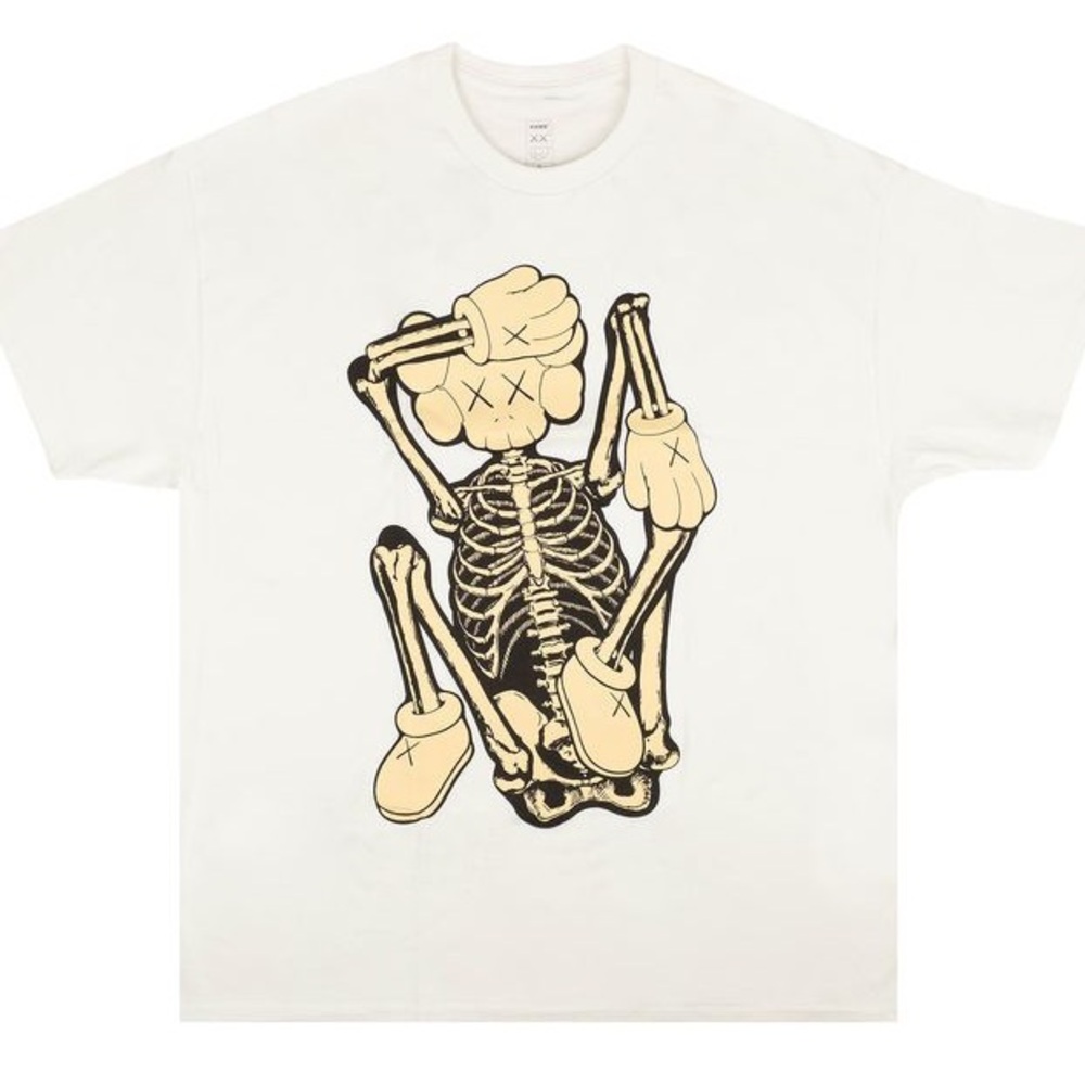 KAWS Skeleton New Fiction Bone Tee sz XL